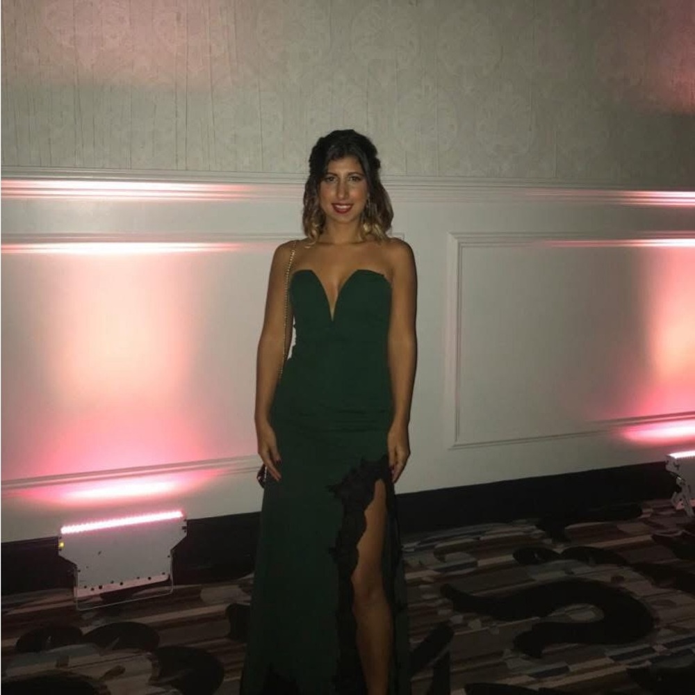 Windsor Dark Green Strapless Gown